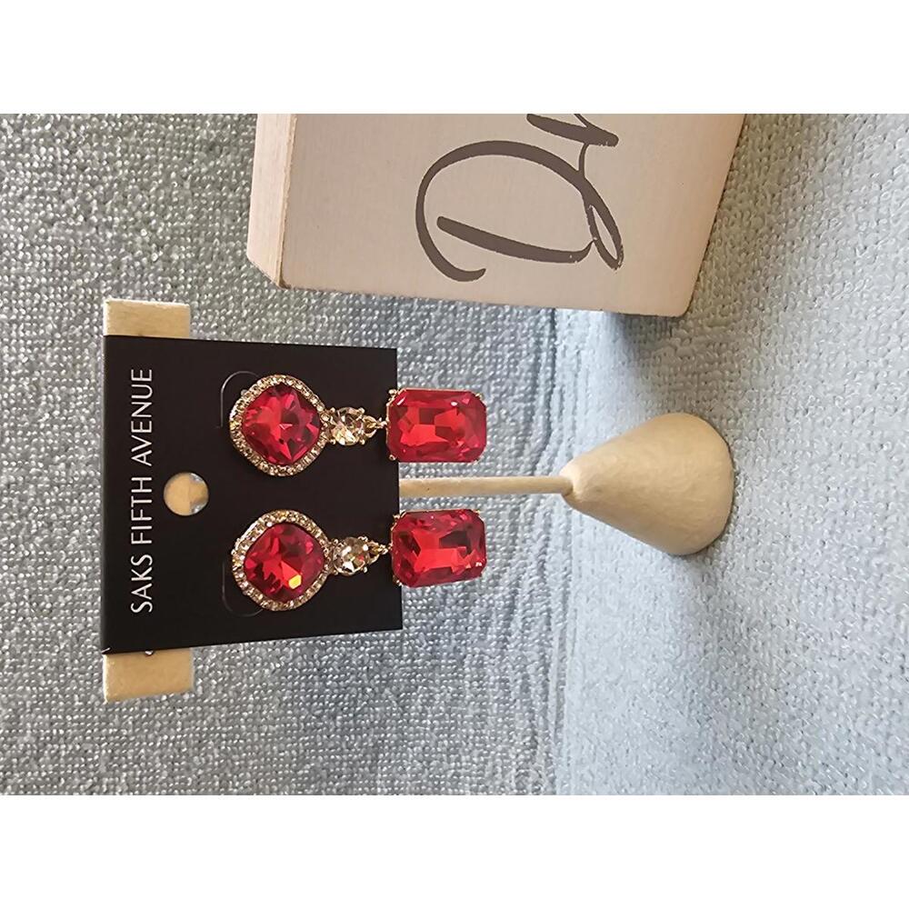 Saks Fifth Avenue Stunning Red Earrings